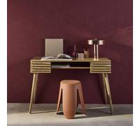Sweeek - 2-Drawers Wooden Effect Desk Madere Natural 120X55X76.5 Cm