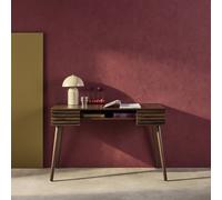 Sweeek - 2-Drawers Wooden Effect Desk Madere Walnut 120X55X76.5 Cm