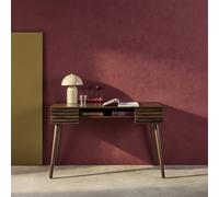 Sweeek - 2-Drawers Wooden Effect Desk Madere Walnut 120X55X76.5 Cm