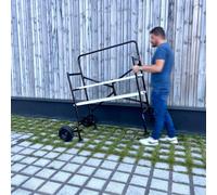 Sweeek - 2-Level Shelf Scaffolding With Wheels Rolling And Folding Scaffolding Black 140X78X135 Cm