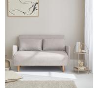 Sweeek - 2-Seater Convertible Sofa Bed With Reclining Backrest Panam Beige