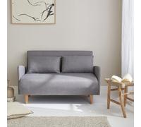 Sweeek - 2-Seater Convertible Sofa Bed With Reclining Backrest Panam Light Grey
