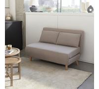 Sweeek - 2-Seater Scandi-Style Folding Sofa Bed Guesta Beige