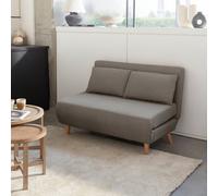Sweeek - 2-Seater Scandi-Style Folding Sofa Bed Guesta Light Grey 120X89X80 Cm