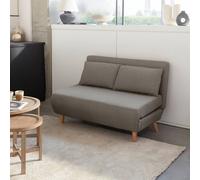 Sweeek - 2-Seater Scandi-Style Folding Sofa Bed Guesta Light Grey 120X89X80 Cm