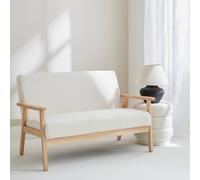 sweeek 2-seater Scandi-style Loveseat Sofa In Boucle Fabric in Cream sweeek Cream