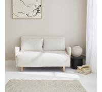 Sweeek - 2-Seater Scandinavian Convertible Sofa With Boucle Fabric Panam Boucle Off-White Boucle 131X75X81 Cm