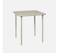 Sweeek - 2-Seater Square Steel Garden Table Amelia 70Cm Beige 70X70X72.5 Cm