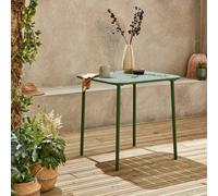 Sweeek - 2-Seater Square Steel Garden Table Amelia 70Cm Green 70X70X72.5 Cm