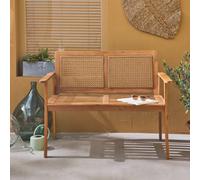 Sweeek. 2-Seater Wooden Bench Manabi Natural 120X60X90 Cm
