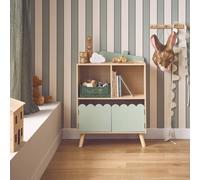 Sweeek - 2-Shelf 2-Door Children's Bookcase Azur Green 60X30X82 Cm