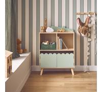 Sweeek - 2-Shelf 2-Door Children's Bookcase Azur Green 60X30X82 Cm
