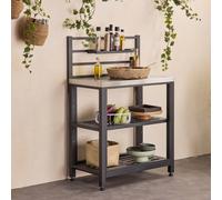 Sweeek. 2-Shelf Steel Outdoor Kitchen Grimaud Black 48X80X123 Cm
