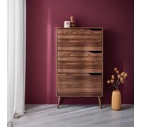3-Door Shoe Cabinet With Walnut Wood Effect Walnut - Sweeek