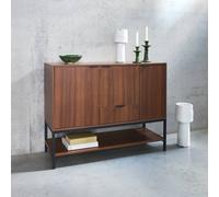 Sweeek - 3-Door Walnut Sideboard Walnut Walnut 110X40X85.5 Cm