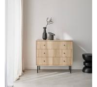 sweeek 3-drawer Chest With Grooved Wooden-effect in Light Brown sweeek Light Brown