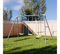 sweeek 3-piece swing set with 2 swings & a tandem swing in Green swe reen