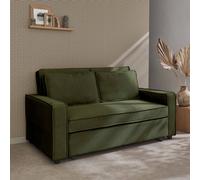 Sweeek - 3-Seater Corduroy Sofa Bed Chill Khaki Green 172.5X91.5X88.5 Cm