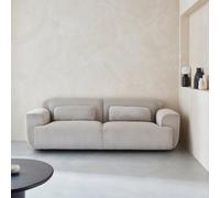 Sweeek. 3-Seater Corduroy Sofa Wallas Corduroy Greige 230X98X73 Cm