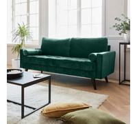 Sweeek. 3-Seater Fabric Sofa With Vintage Style Ivar Dark Green