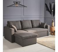 Sweeek - 3-Seater Reversible Corner Sofa Bed With Storage Ida Grey 219X84X68 Cm