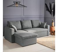 Sweeek - 3-Seater Reversible Corner Sofa Bed With Storage Ida Light Grey 219X84X68 Cm