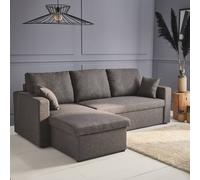 Sweeek - 3-Seater Reversible Corner Sofa Bed With Storage Ida Grey 219X84X68 Cm