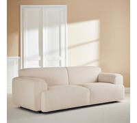 Sweeek - 3-Seater Sofa In Boucle Fabric Wallas Boucle Off-White Boucle 231X97X75 Cm