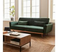 Sweeek. 3-Seater Convertible Sofa Bed Green Velvet