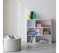 Sweeek. 3-Shelf Bookcase With 6 Compartments Pieter White 83X23X80 Cm