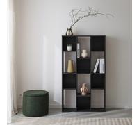 Sweeek - 3-Shelf Bookshelf With 12 Compartments Black 140X23X80 Cm - Pieter