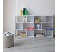 sweeek 3-shelf Bookshelf With 12 Compartments in White sweeek White