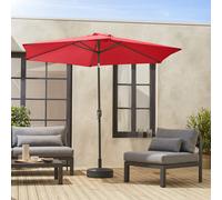 Sweeek. 3M Round Centre Pole Parasol Touquet Red