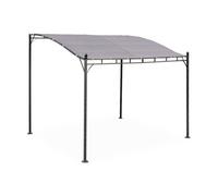 Sweeek - 3X2.5M Wall-Mounted Pergola Beige-Brown 298X249X248 Cm - Brestum