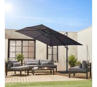 sweeek 3x3m Cantilever Parasol + 50x50cm Weighted Slabs With Protected Cover in Grey | Size: 50x50 cm swe rey 50x50 cm