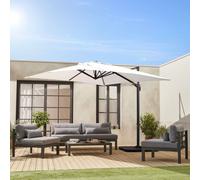 sweeek 3x3m Cantilever Parasol + 50x50cm Weighted Slabs With Protected Cover in White | Size: 50x50 cm sweeek White 50x50 cm