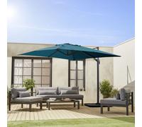 Sweeek - 3X3M Square Cantilever Parasol Falgos Duck Blue With Cover Included