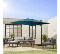 sweeek 3x3m Square Cantilever Parasol With Cover Included in Duck Egg Blue swe uck Egg Blue