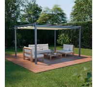 sweeek 3x4m Aluminium Pergola With Retractable Roof in White sweeek White