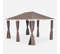Sweeek - 3X4M Canopy Roof And Side Curtain Kit Divio Beige-Brown 299X299X183 Cm