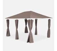 sweeek 3x4m Canopy Roof & Side Curtain Kit in Brown swe rown