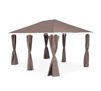 Sweeek - 3X4M Canopy Roof And Side Curtain Kit Divio Beige-Brown 299X299X183 Cm
