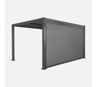 Sweeek - 3X4M Louvered Aluminium And Steel Pergola + 4M Privacy Screen Palace + Screen Anthracite 392X292X224 Cm