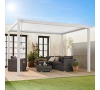 Sweeek - 3X4M Louvered Aluminium Pergola With Adjustable Roof Slats Triomphe 4X3M White 400X300X240 Cm