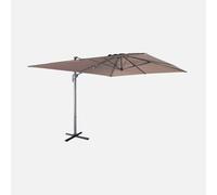 Sweeek - 3X4M Rectangular Cantilever Parasol Antibes 3X4 Beige-Brown