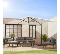 Sweeek - 3X4M Rectangular Cantilever Parasol Wimereux Off-White