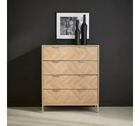 Sweeek - 4-Drawer Herringbone Chest Budapest Natural 80X40X95 Cm