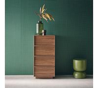 Sweeek - 4-Drawer Wood Effect Dresser Kuba Walnut 48X43X98.5 Cm