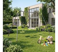 sweeek 4-piece swing set with 2 swings, tandem swing & glider swing in Green swe reen
