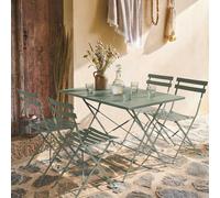 sweeek 4-seater Folding Metal Bistro Garden Table in Khaki sweeek Khaki